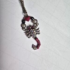 Betsey Johnson Vintage Multi Layer Necklace Scorpion Horseshoe